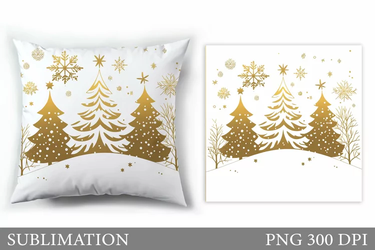 Christmas Tree Pillow Design. Christmas Tree Sublimation