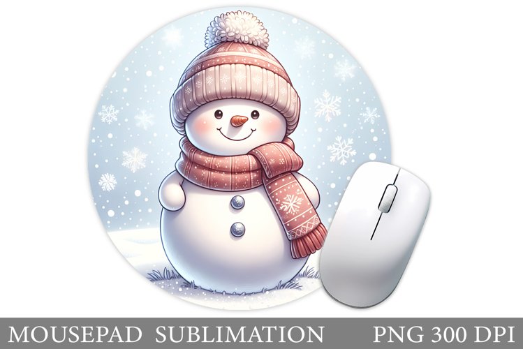 Snowman Mouse Pad Sublimation. Christmas Mouse Pad
