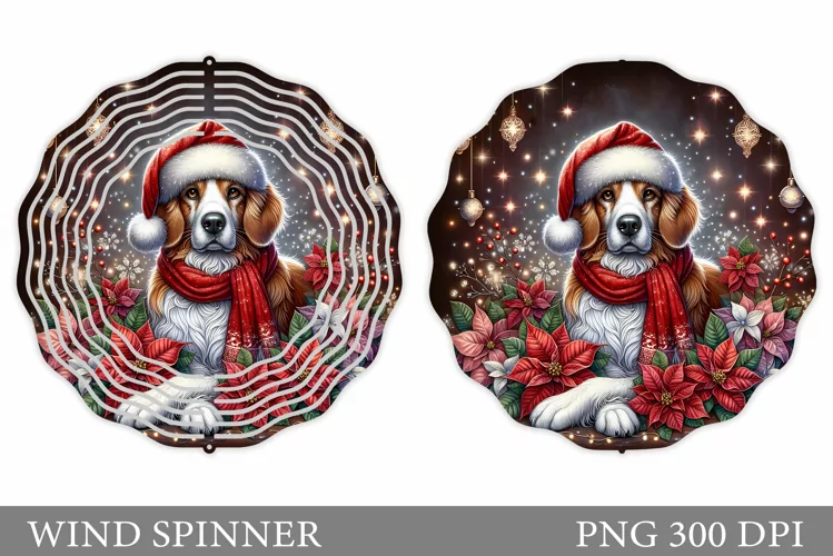 Christmas Dog Wind Spinner. Christmas Wind Spinner Design