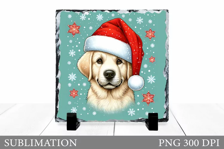 Christmas Dog Sublimation. Christmas Dog Slate Sublimation