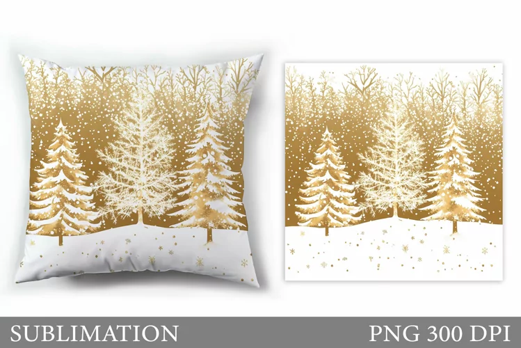 Christmas Tree Pillow Design. Christmas Pillow Sublimation