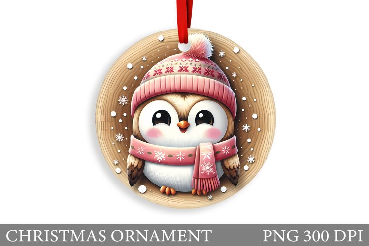 Christmas Owl Christmas Ornament. Christmas Owl Sublimation