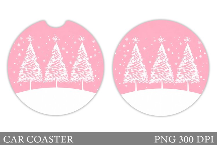 Christmas Tree Car Coaster. Christmas Coaster Sublimation example image 1