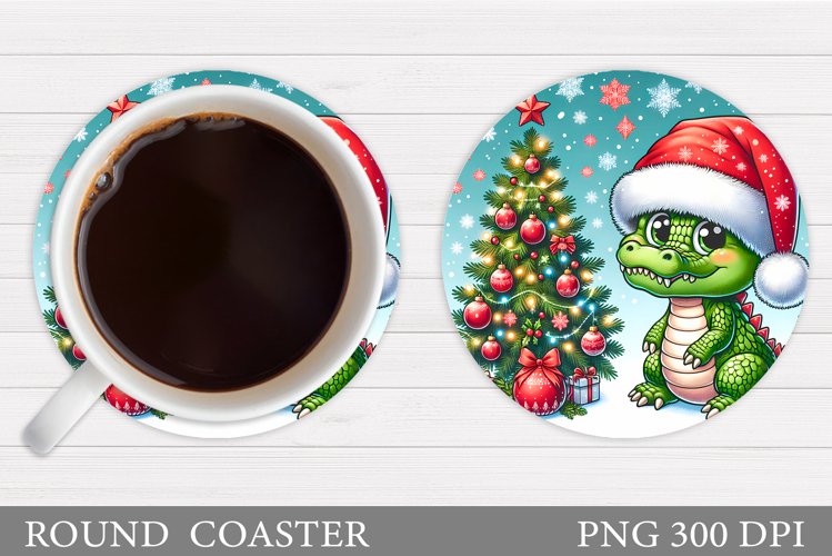 Christmas Crocodile Coaster. Christmas Coaster Sublimation