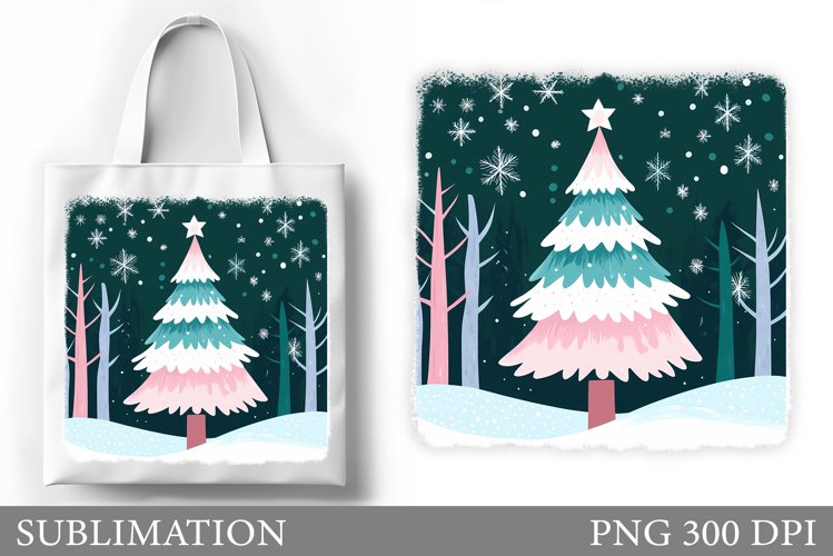 Christmas Tree Tote Bag. Christmas Tote Bag Sublimation example image 1