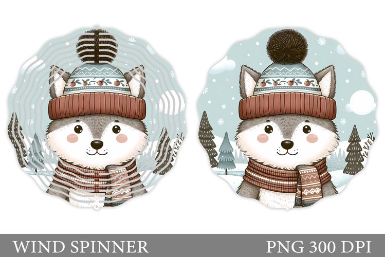 Christmas Wolf Wind Spinner. Christmas Wind Spinner Design example image 1