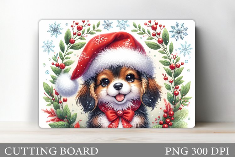 Cute Dog Cutting Board. Christmas Cutting Board Sublimation