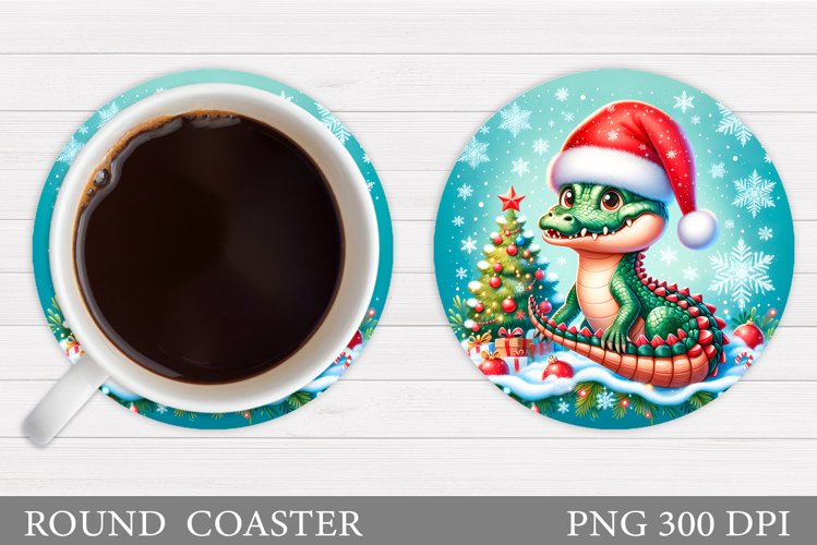 Christmas Crocodile Coaster. Christmas Coaster Sublimation
