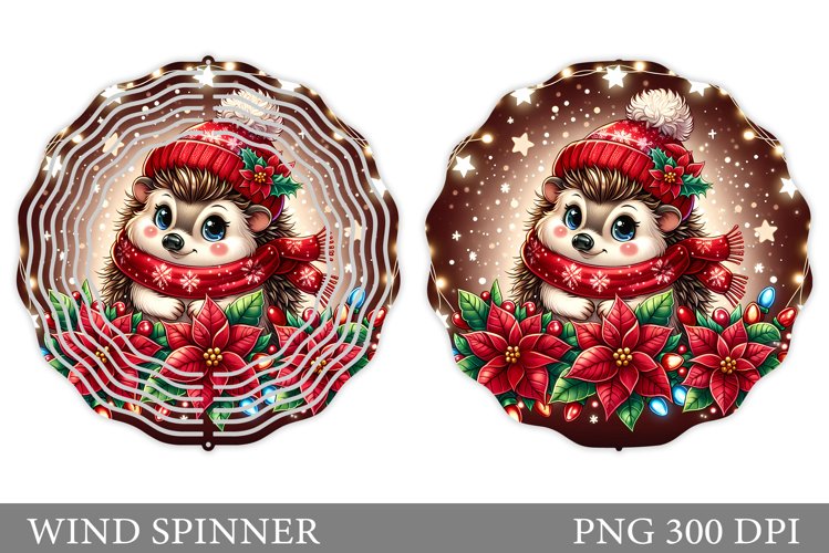 Christmas Hedgehog Wind Spinner. Christmas Wind Spinner example image 1