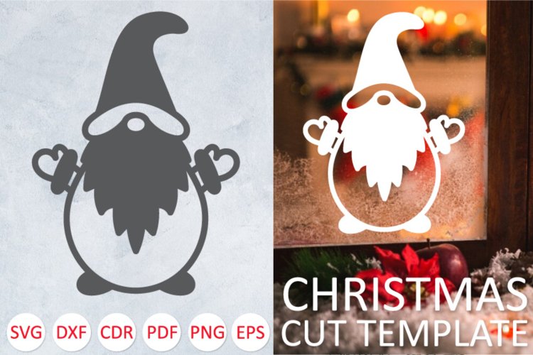 Christmas Gnome SVG PNG CDR for Laser and Cricut Projects