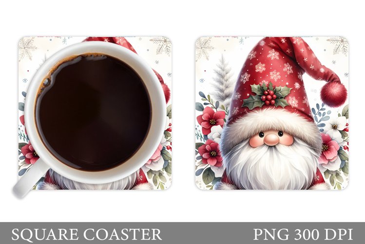 Christmas Gnome Coaster Design. Christmas Gnome Sublimation