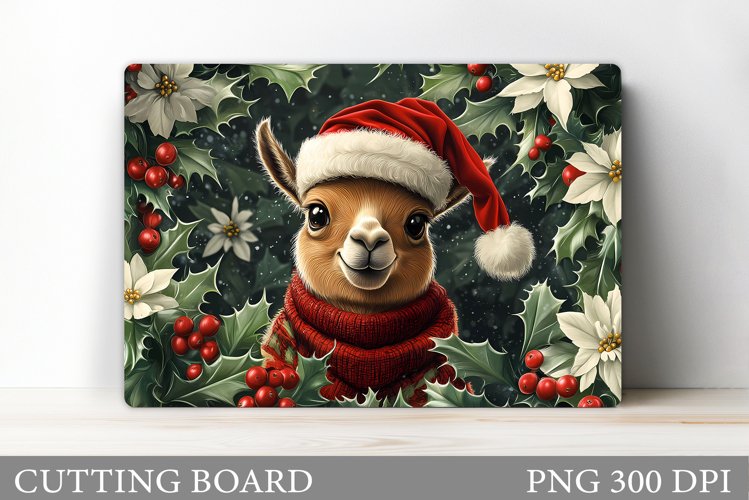 Christmas Lama Cutting Board. Christmas Cutting Board example image 1