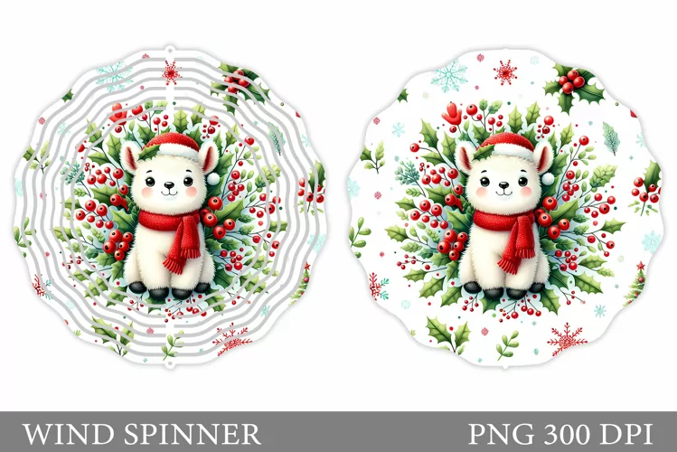 Christmas Lama Wind Spinner. Christmas Wind Spinner Design