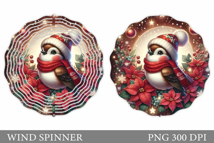 Christmas Bird Wind Spinner. Christmas Wind Spinner Design