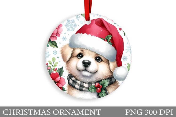 Cute Dog Christmas Ornament. Winter Dog Christmas Ornament