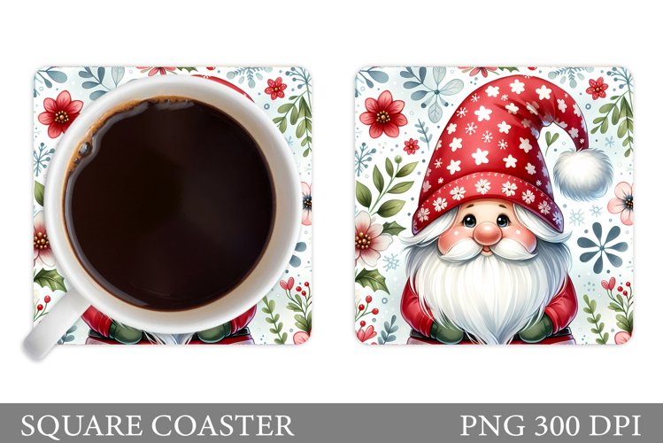 Christmas Gnome Coaster. Christmas Coaster Sublimation
