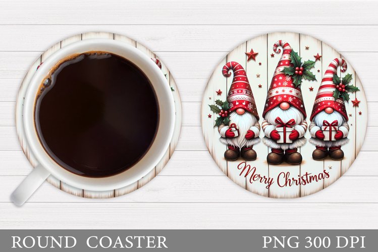 Christmas Gnome Coaster. Christmas Coaster Sublimation