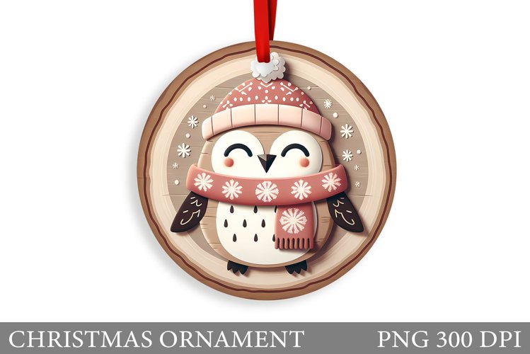 Christmas Owl Christmas Ornament. Christmas Owl Sublimation