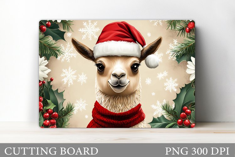 Christmas Lama Cutting Board. Christmas Cutting Board example image 1