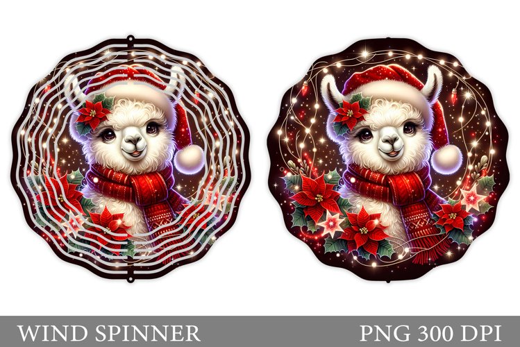 Christmas Lama Wind Spinner. Christmas Wind Spinner Design example image 1