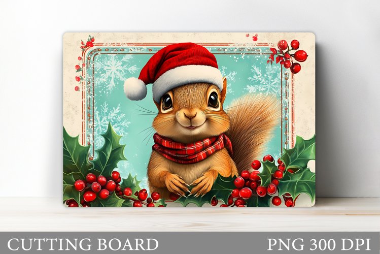 Christmas Squirrel Cutting Board. Christmas Cutting Board example image 1