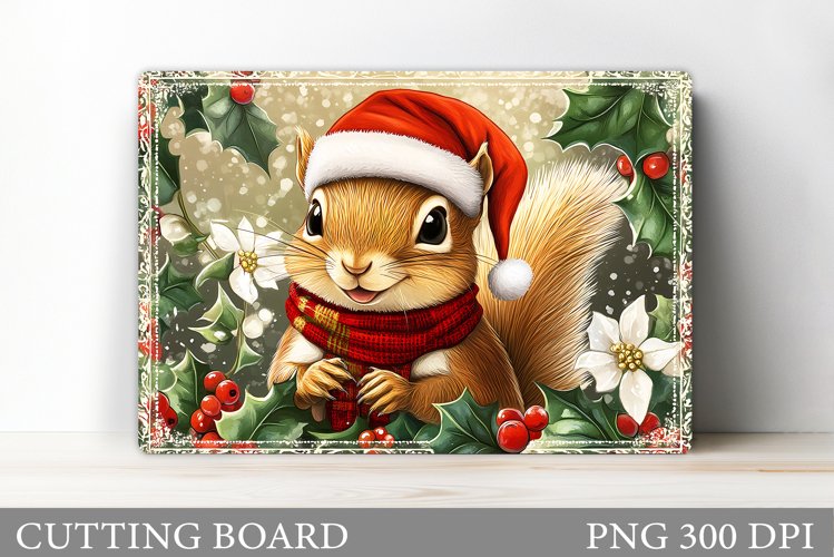 Christmas Squirrel Cutting Board. Christmas Cutting Board example image 1