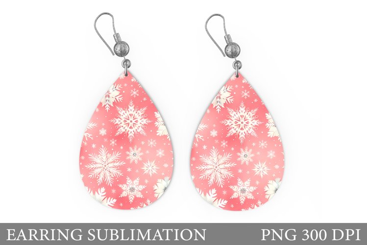 Shimmer Snowflakes Earring. Christmas Earring Sublimation