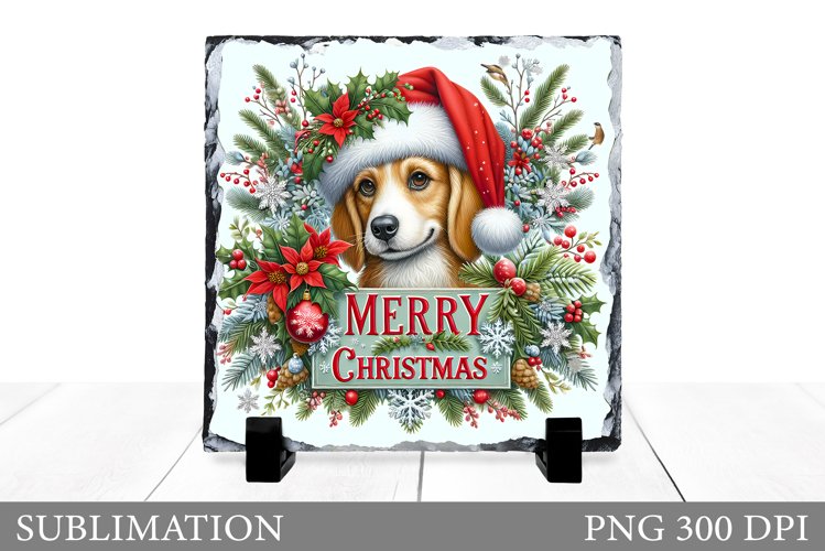 Christmas Dog Sublimation. Christmas Slate Sublimation example image 1