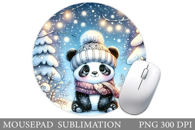Cute Panda Mouse Pad Design. Christmas Mouse Pad Sublimation