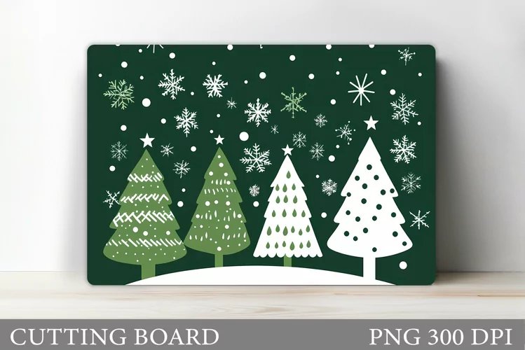 Christmas Tree Cutting Board Design. Kitchen Cutting Board