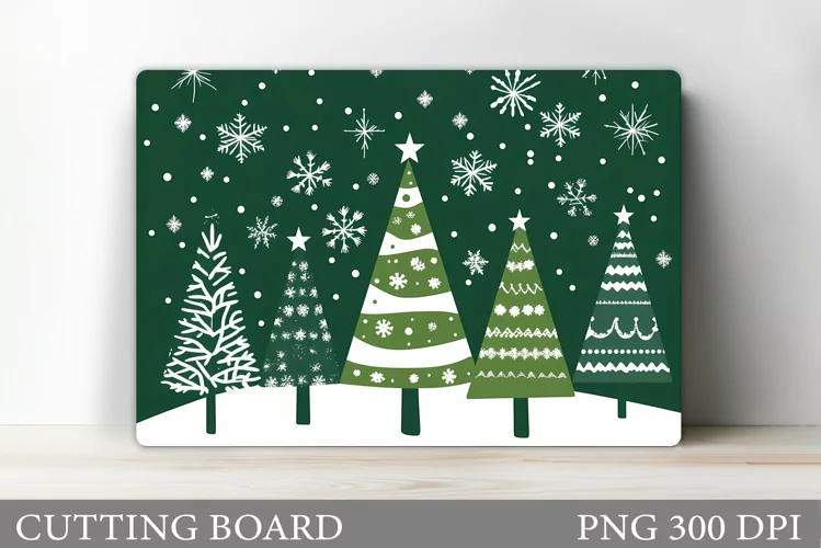 Christmas Tree Cutting Board Design. Kitchen Cutting Board