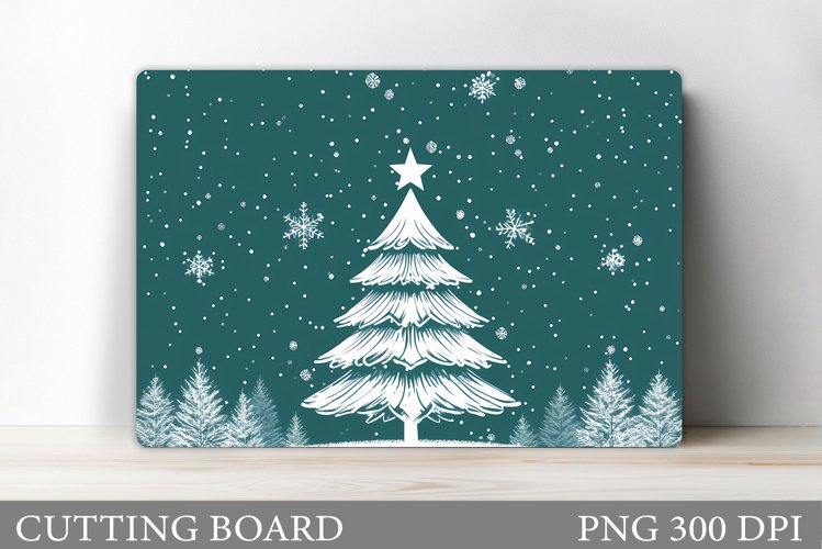 Christmas Tree Cutting Board. Christmas Tree Sublimation example image 1