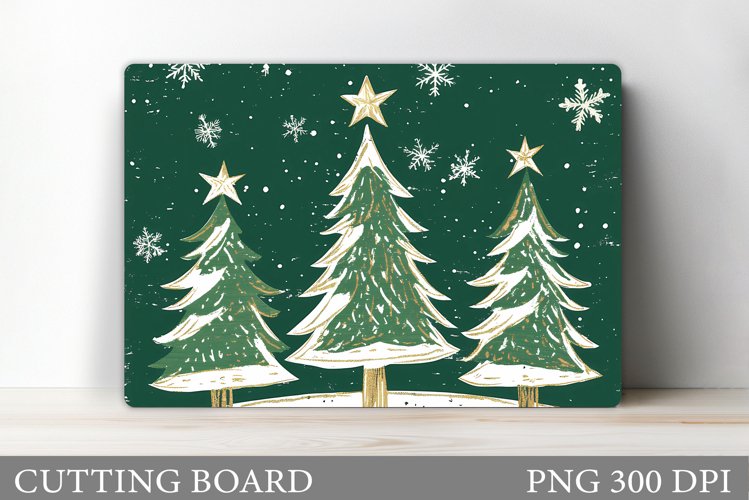 Christmas Tree Cutting Board. Christmas Tree Sublimation example image 1