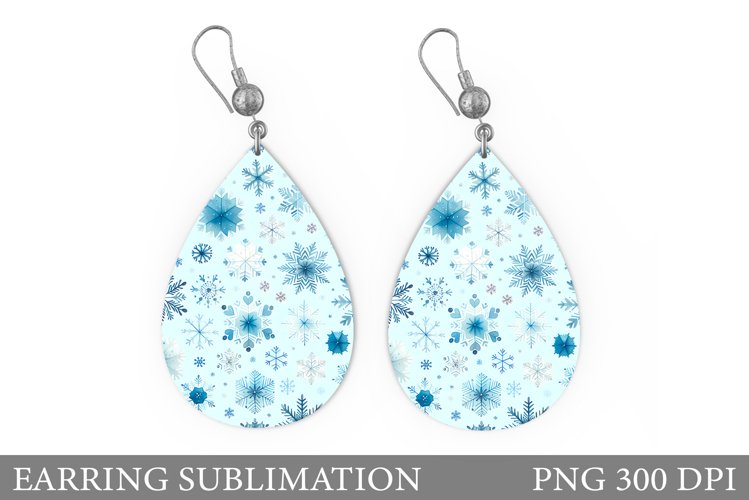 Snowflakes Earring Design. Snowflakes Teardrop Earring