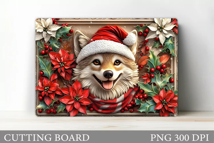 Christmas Wolf Cutting Board. Christmas Cutting Board
