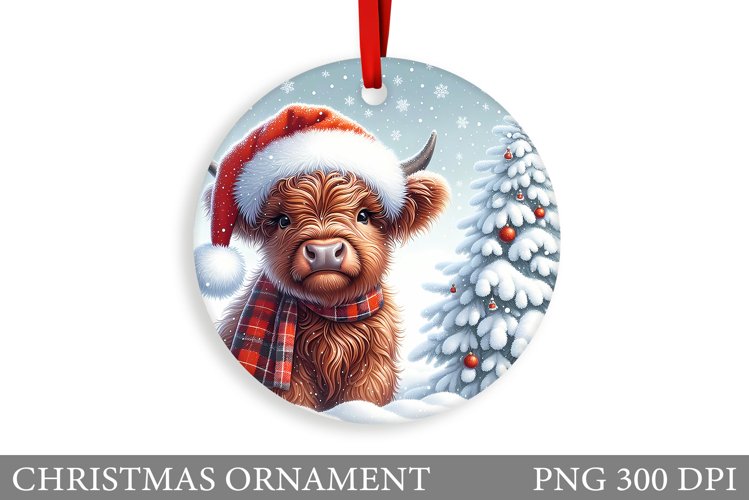 Highland Cow Christmas Ornament. Christmas Ornament Design