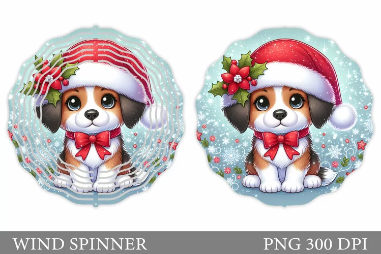 Christmas Dog Wind Spinner. Christmas Wind Spinner Design