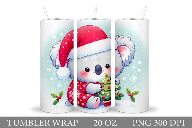 Christmas Koala Tumbler. Christmas Tumbler Sublimation