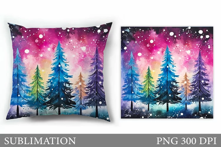 Christmas Tree Pillow Design. Christmas Tree Sublimation