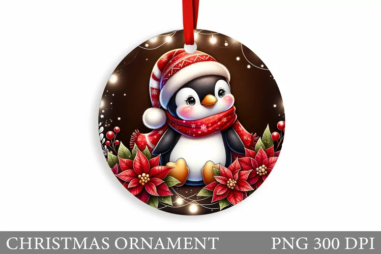 Cute Penguin Sublimation. Cute Penguin Christmas Ornament
