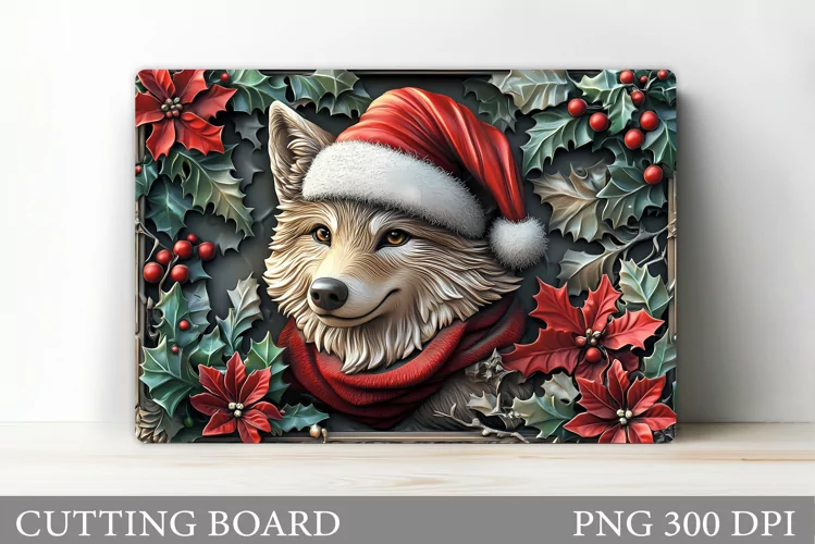 Christmas Wolf Cutting Board. Christmas Cutting Board