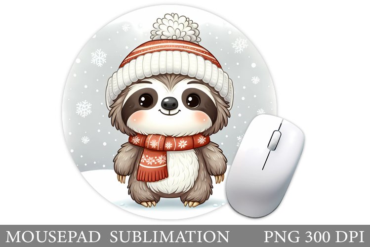 Christmas Sloth Mouse Pad. Christmas Mouse Pad Sublimation