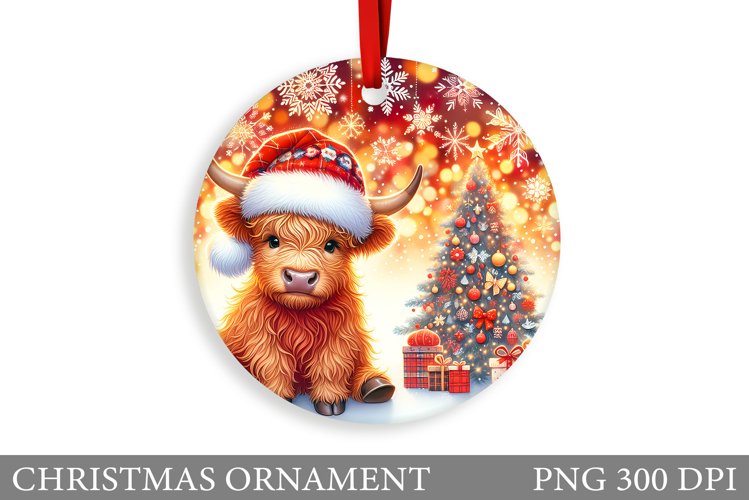 Highland Cow Christmas Ornament. Christmas Ornament Design