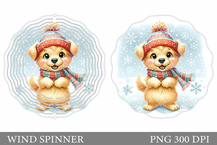Christmas Dog Wind Spinner. Christmas Wind Spinner Design