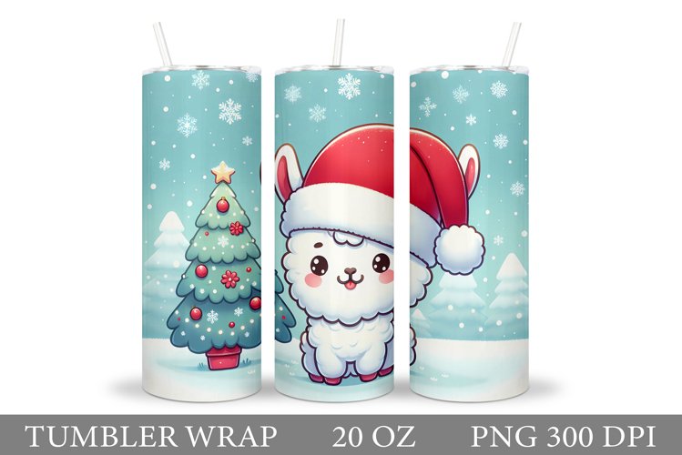 Christmas Lama Tumbler Design. Christmas Tumbler Sublimation