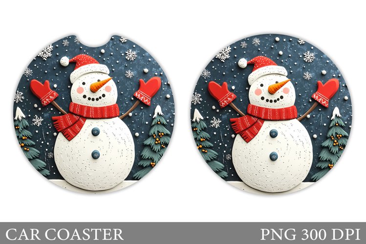 Christmas Owl Car Coaster. Christmas Car Coaster Design example image 1
