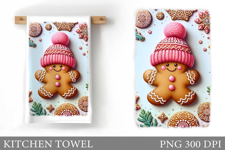 Gingerbread Kitchen Towel. Christmas Kitchen Towel Design example image 1