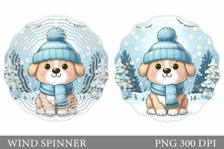 Christmas Dog Wind Spinner. Christmas Wind Spinner Design