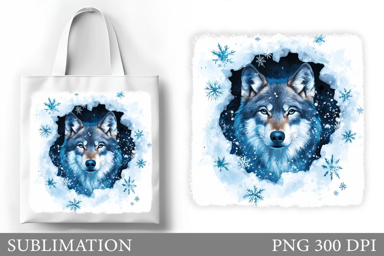 Wolf Tote Bag Design. Christmas Tote Bag Sublimation