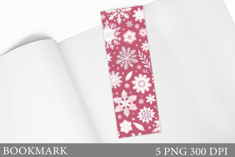 Snowflakes Bookmark Design. Christmas Bookmark Sublimation example image 1
